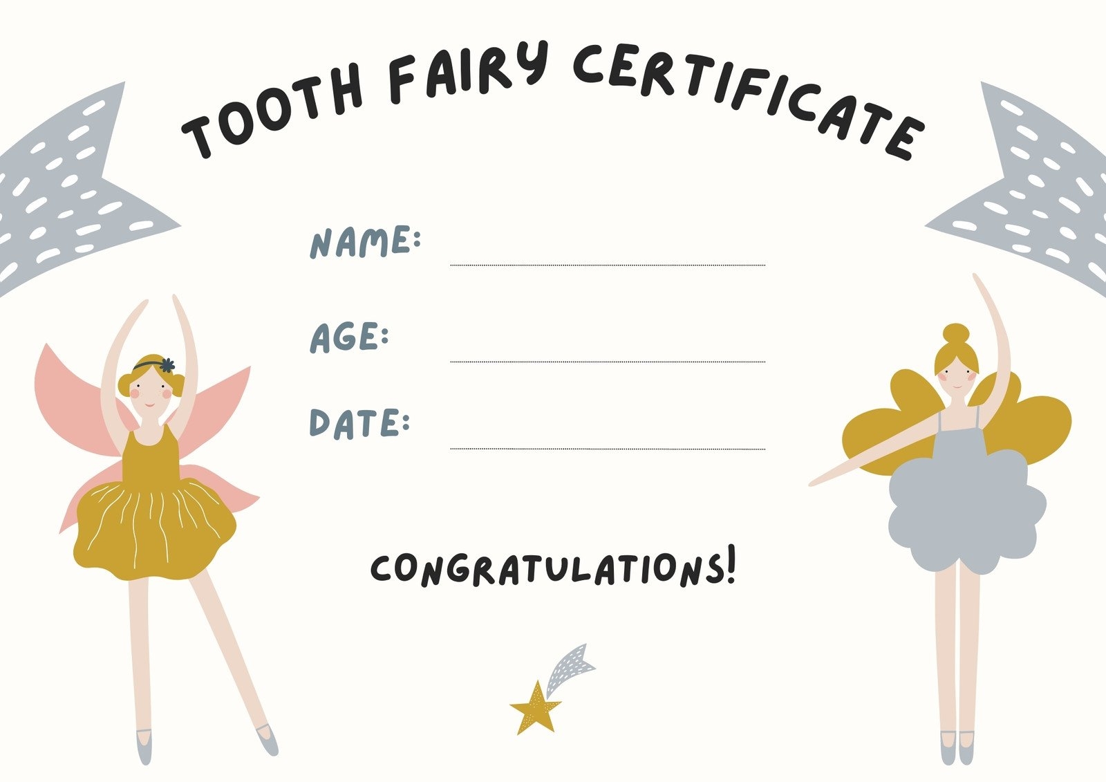 Tooth Fairy Certificates Free Printables