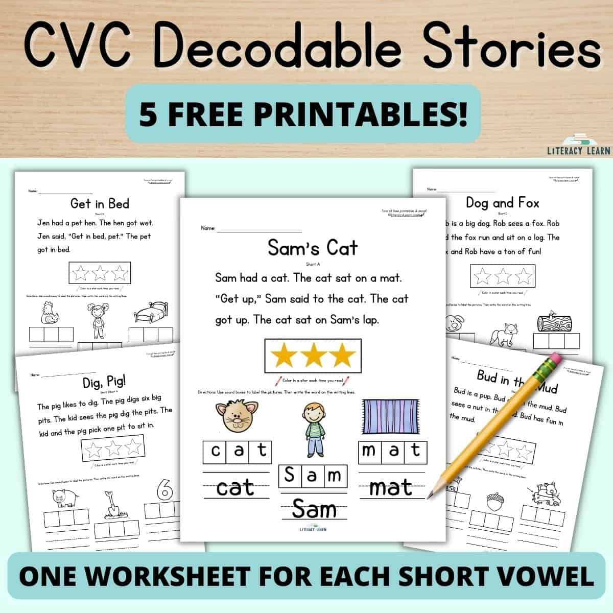 Free CVC Word Decodable Stories For Reading Spelling Literacy Learn