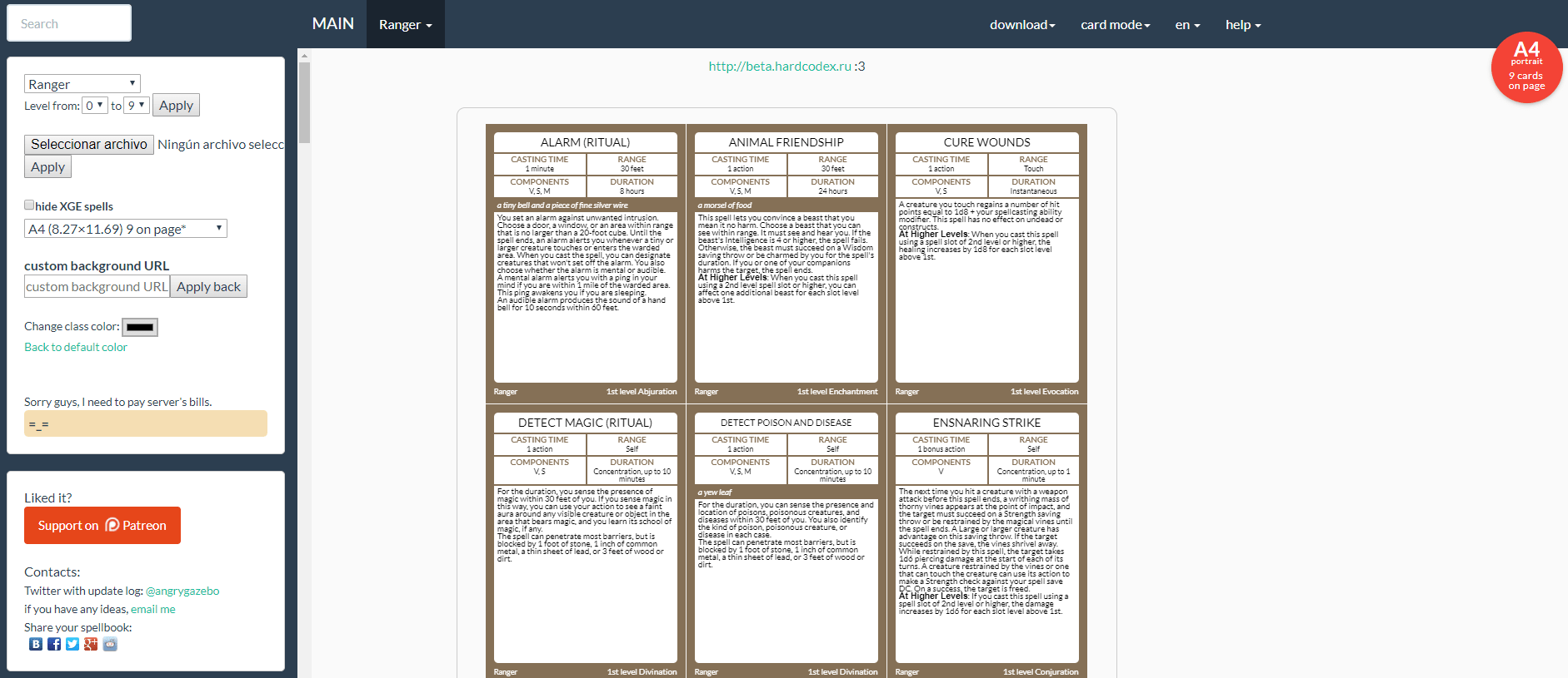 Free D D Printable Spell Card 5e 2 The DMs Tavern