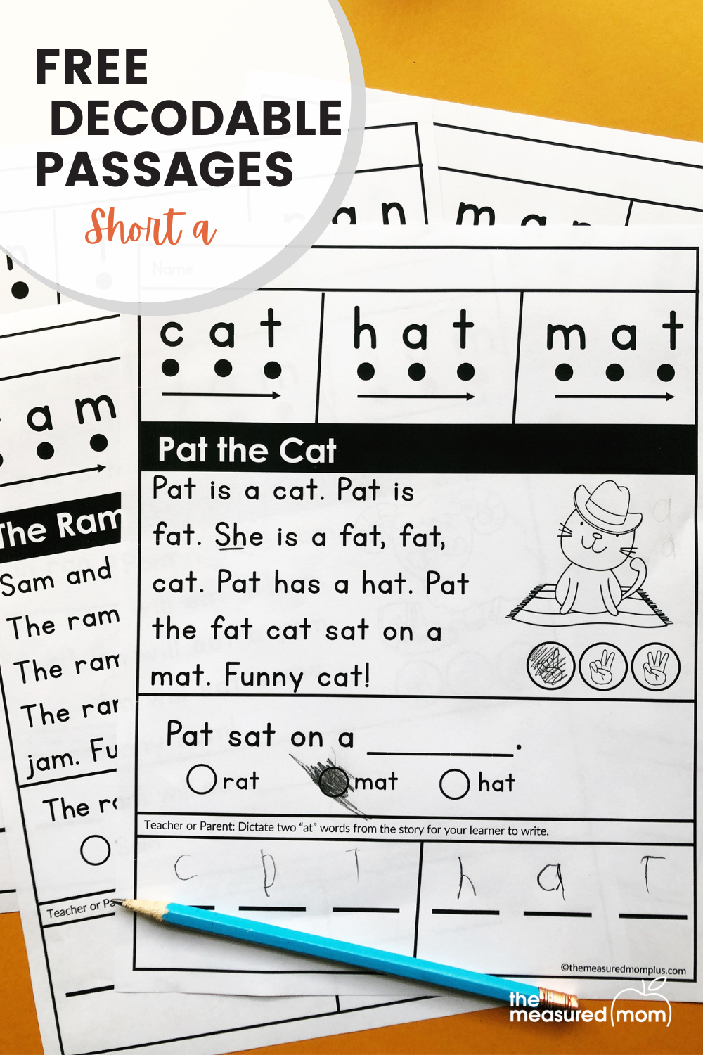 Free Decodable Passages For Short A CVC Words