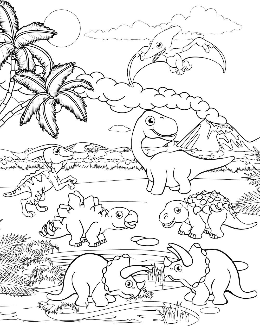 Free DINOSAUR Coloring Pages For Download Printable PDF 