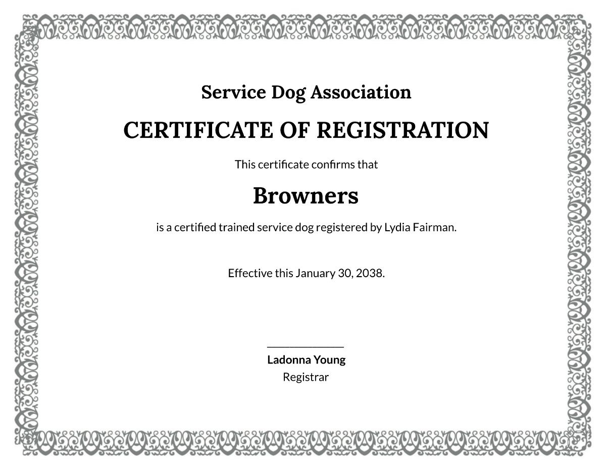 FREE Dog Certificate Templates Examples Edit Online Download Template