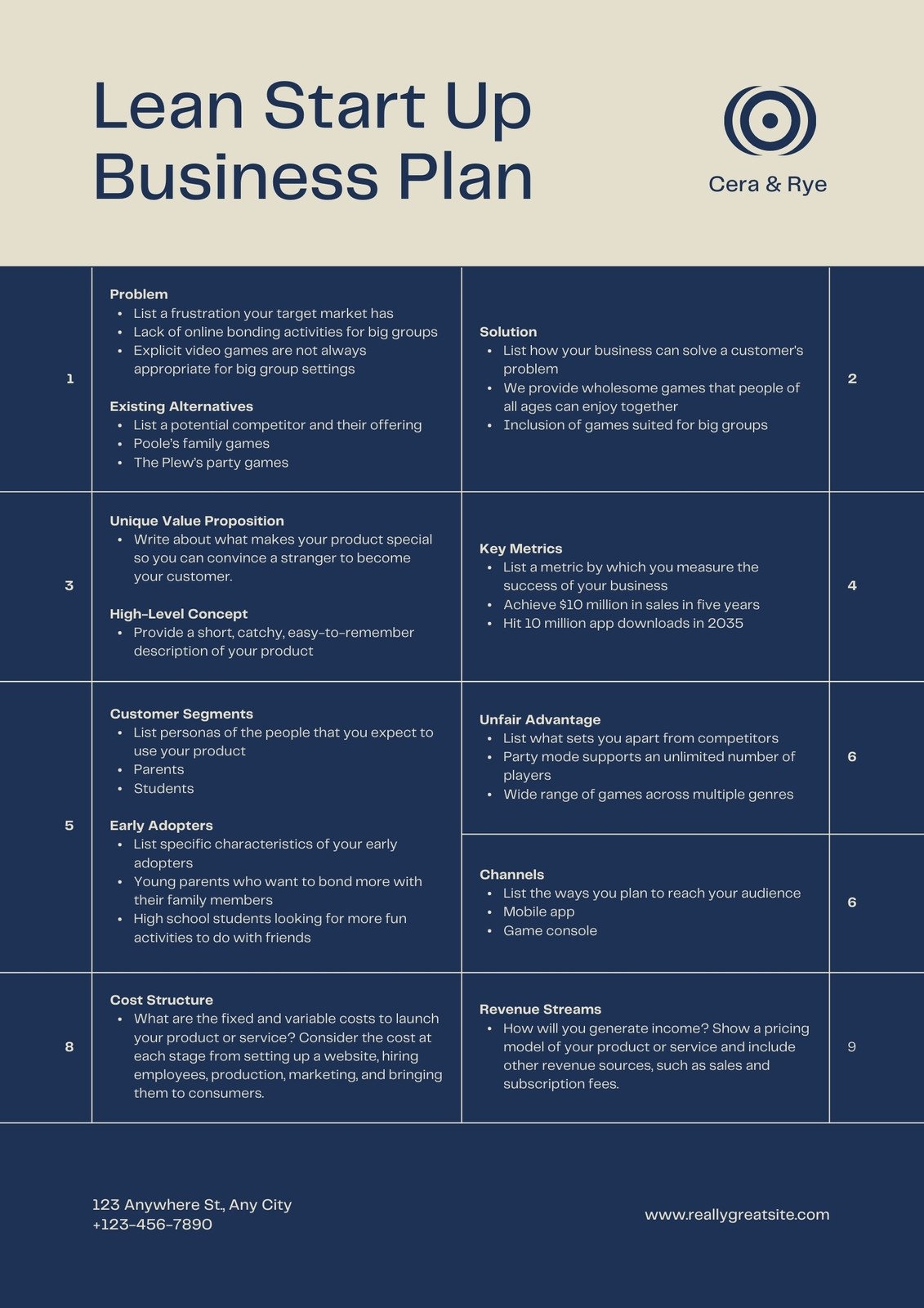 Free Printable Business Plan Worksheet