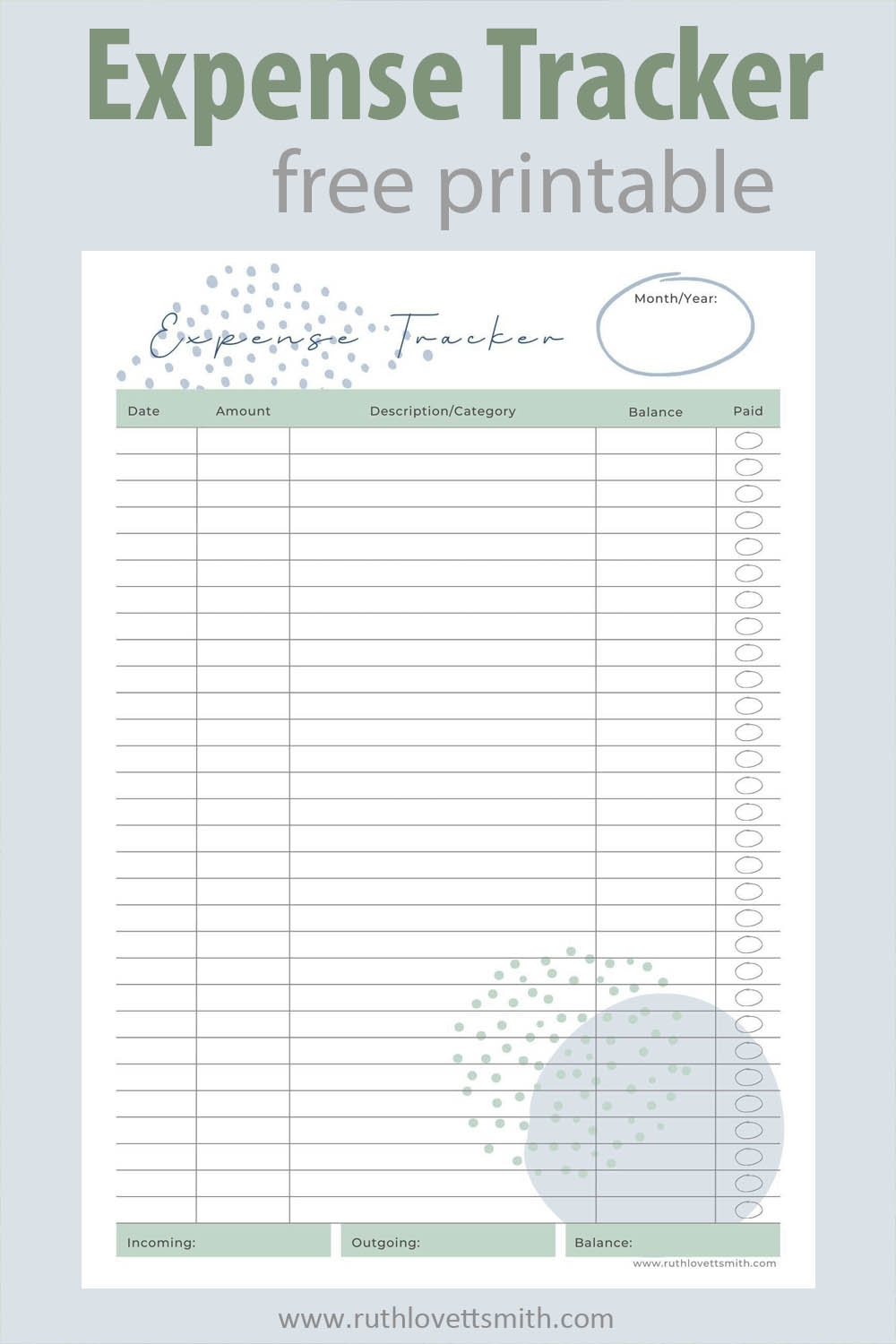 Free Printable Expense Tracker