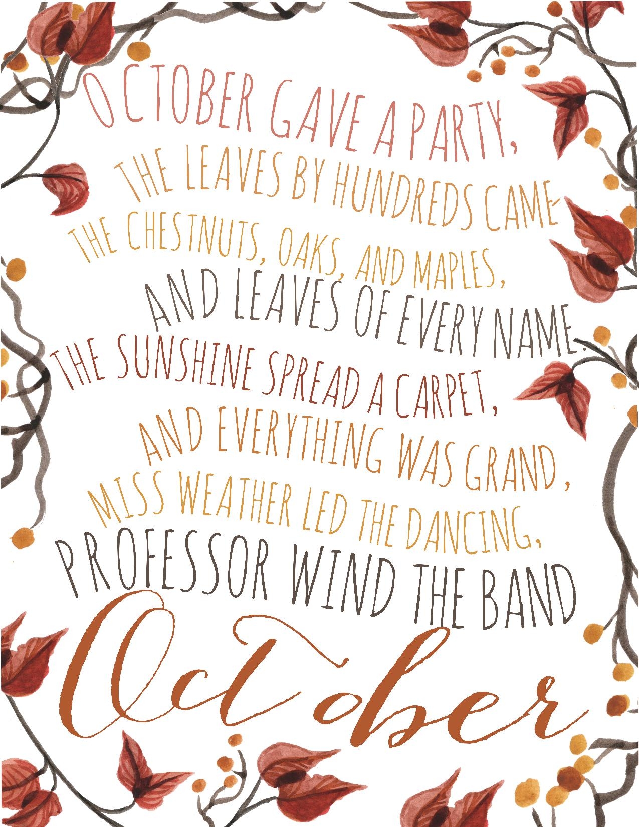 Free Fall Printables Thanksgiving Poems 