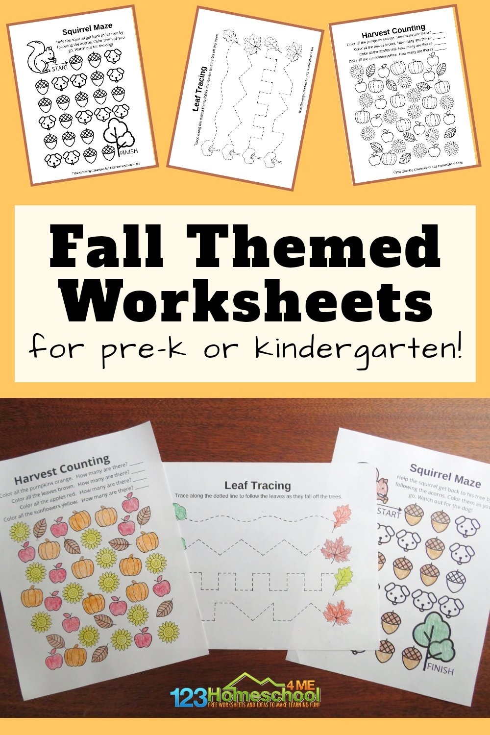 FREE Fall Worksheets For Preschoolers
