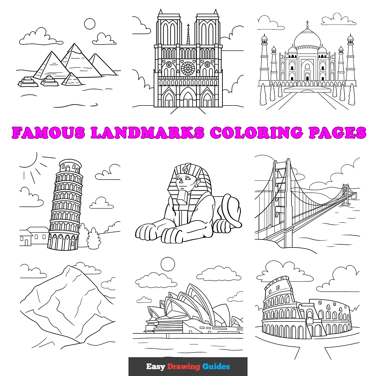 Free Famous Landmarks Coloring Pages For Kids 22 Printable Sheets