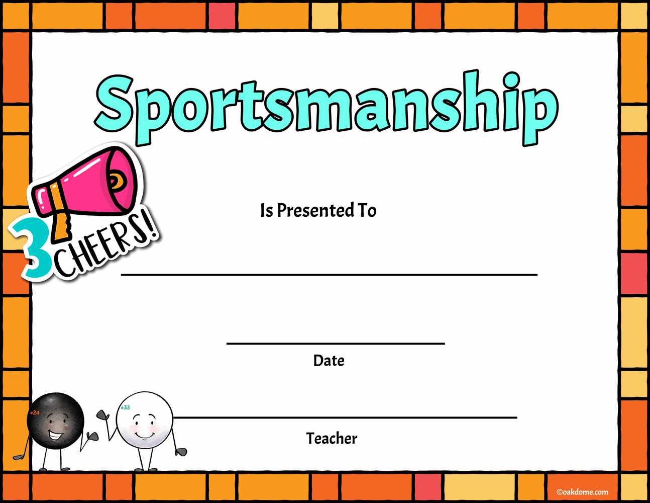 Free Fast Student Award Generator Sportsmanship Award
