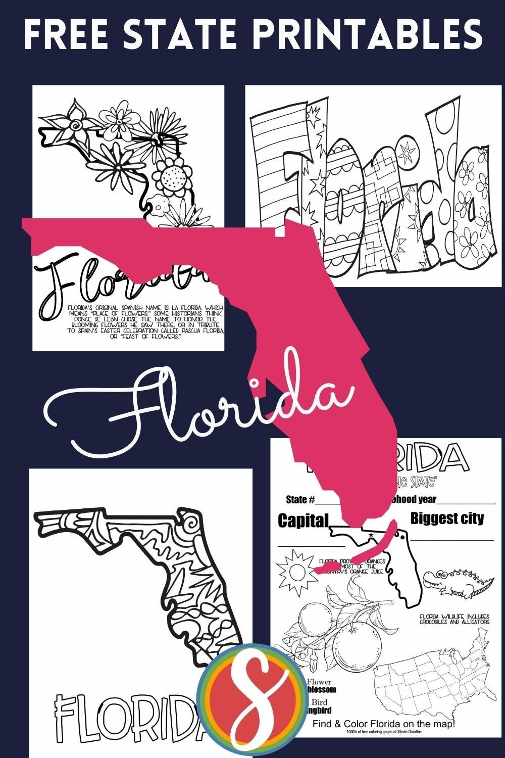 Free Florida Coloring Pages Stevie Doodles