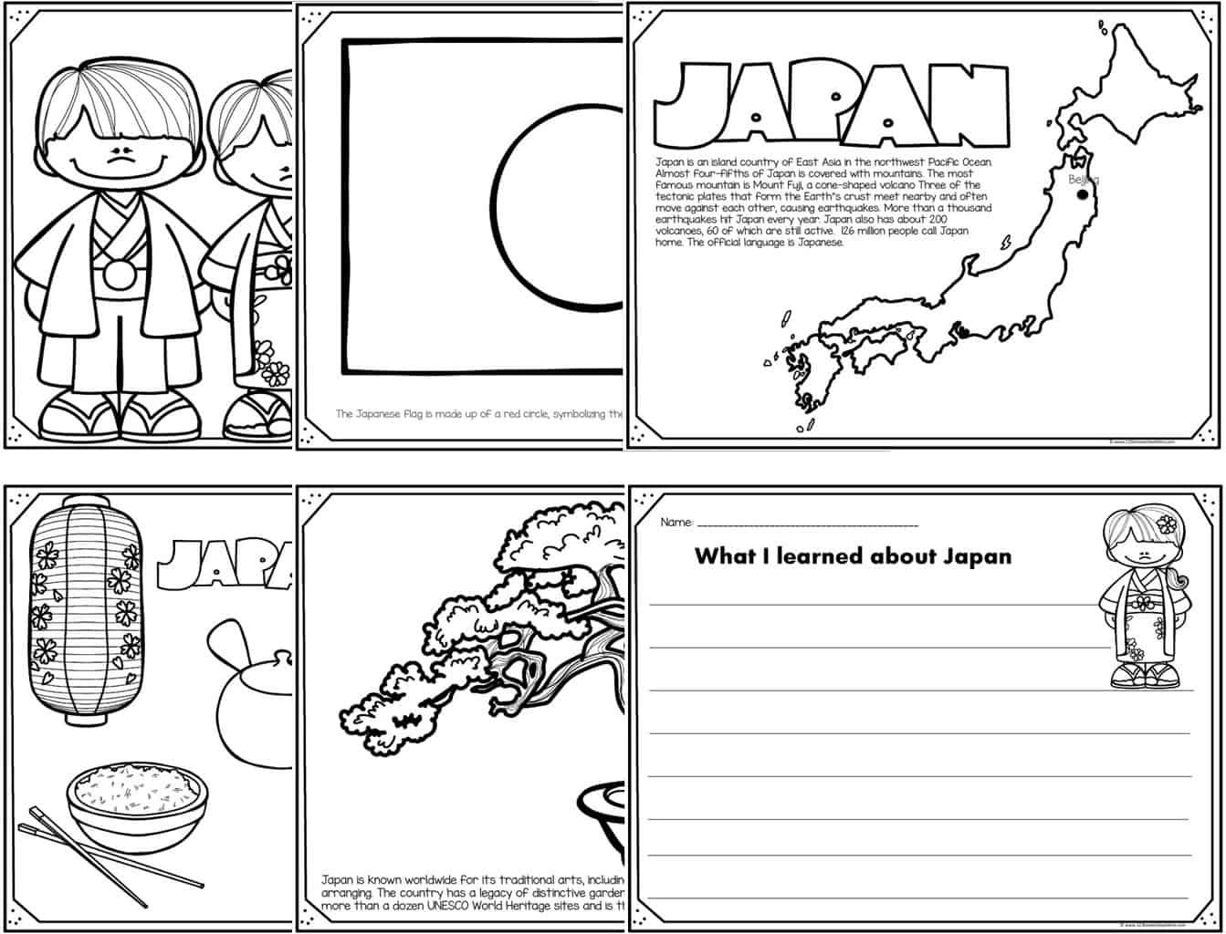 FREE FREE Printable Japan Coloring Pages Read Color And Learn