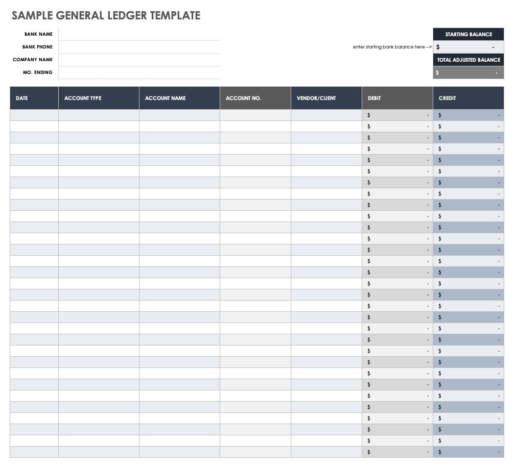 Free Printable Balance Sheet Ledger