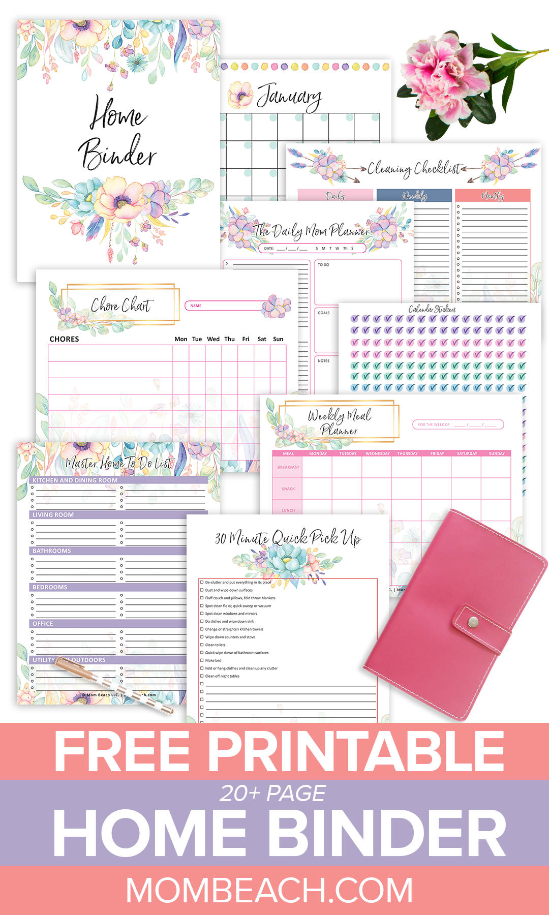 FREE Home Binder 20 Pages Of Meal Planning Cleaning And MORE 