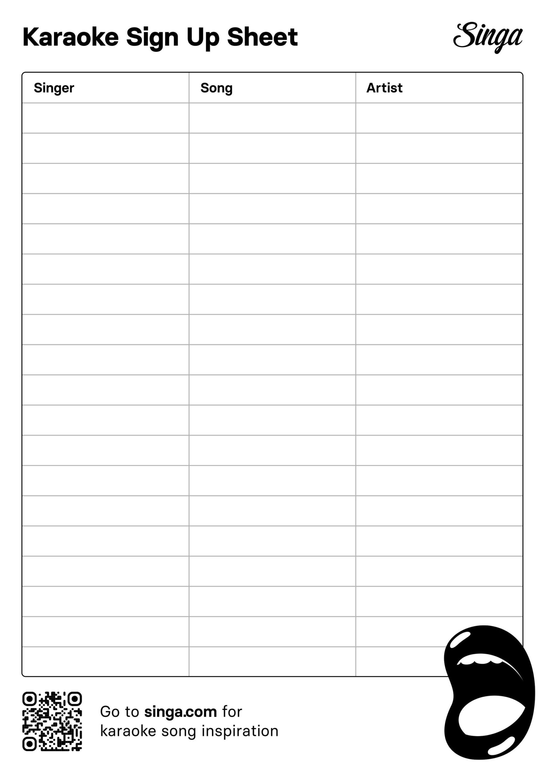 Free Printable Sign Up Sheets