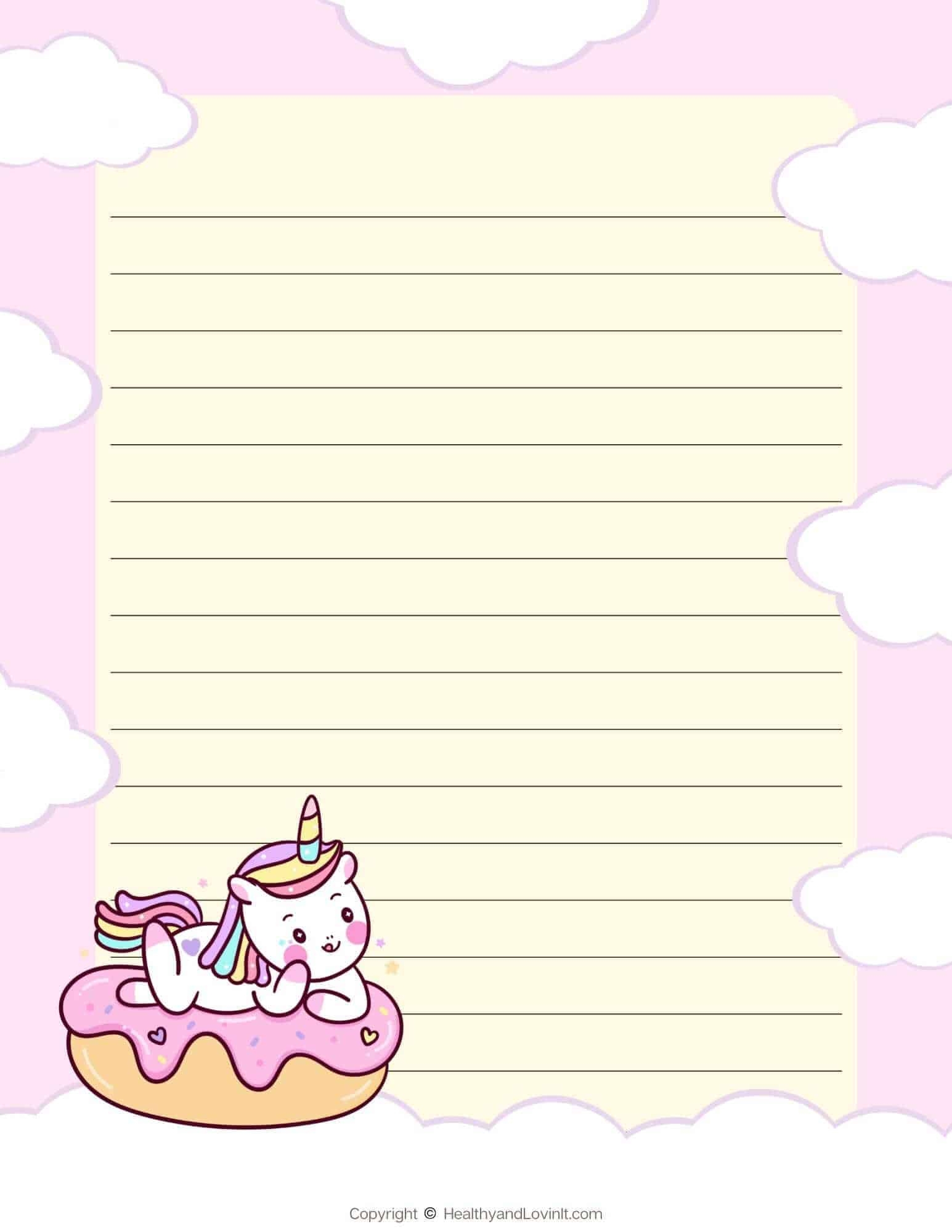 Free Kawaii Printable Stationery Lots Of Cute Lined Paper Healthy And Lovin It