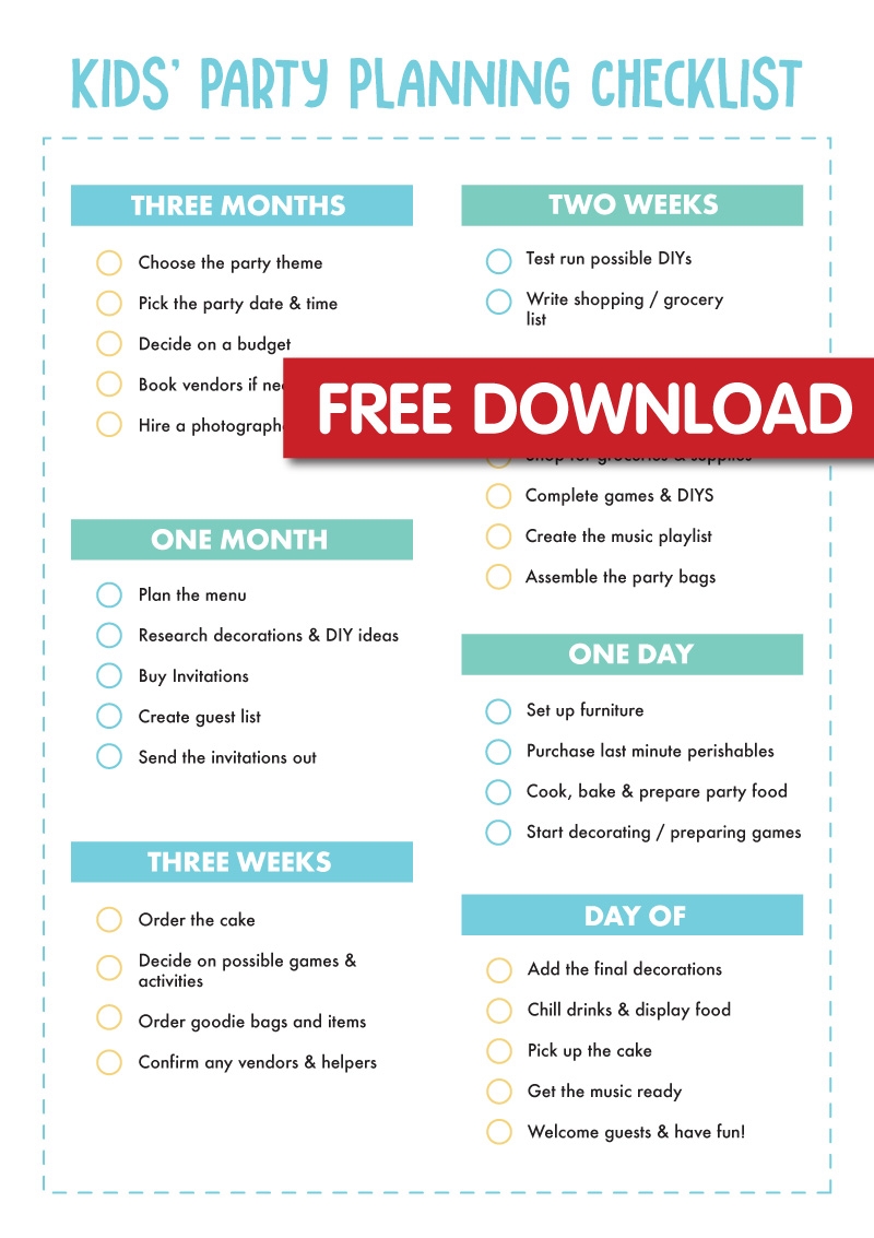 Free Printable Event Planning List