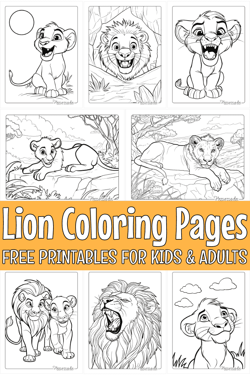 Free Printable Lion Coloring Pages