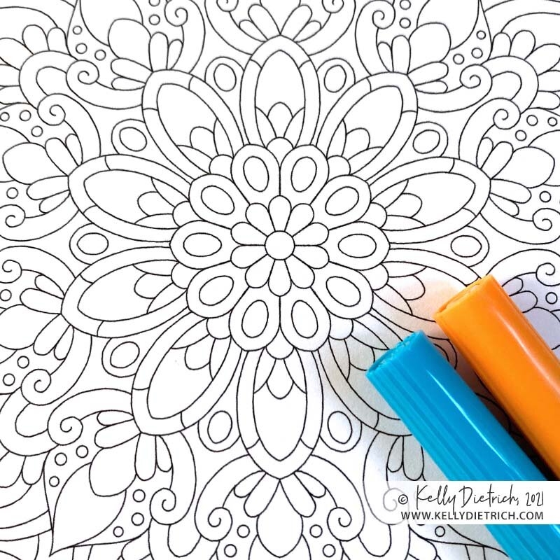Free Mandala Coloring Page For May 2021 Kelly Dietrich Mandala Art