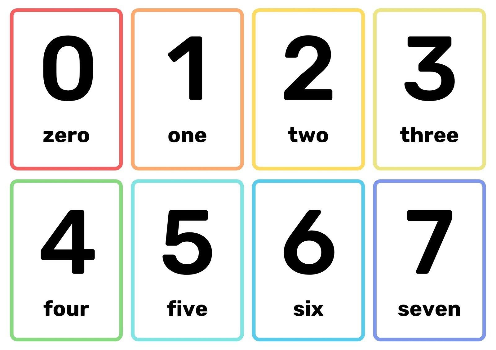 Free Number Flashcard Printable