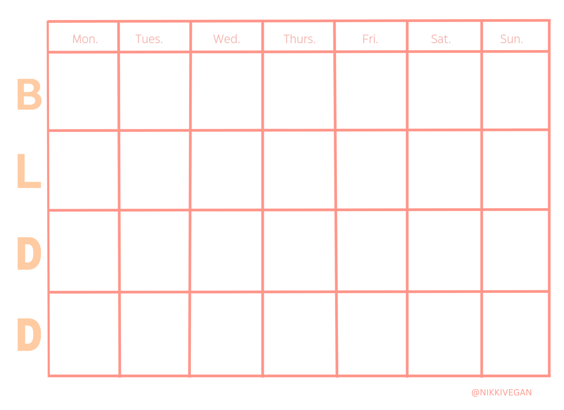FREE MEAL PLANNER PDF Nikki Vegan