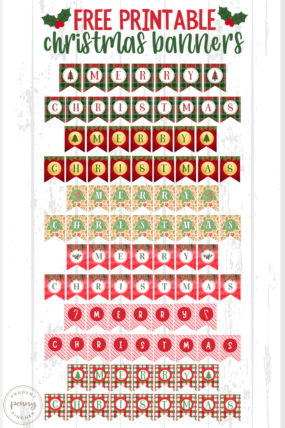 Free Merry Christmas Banner Printables Prudent Penny Pincher