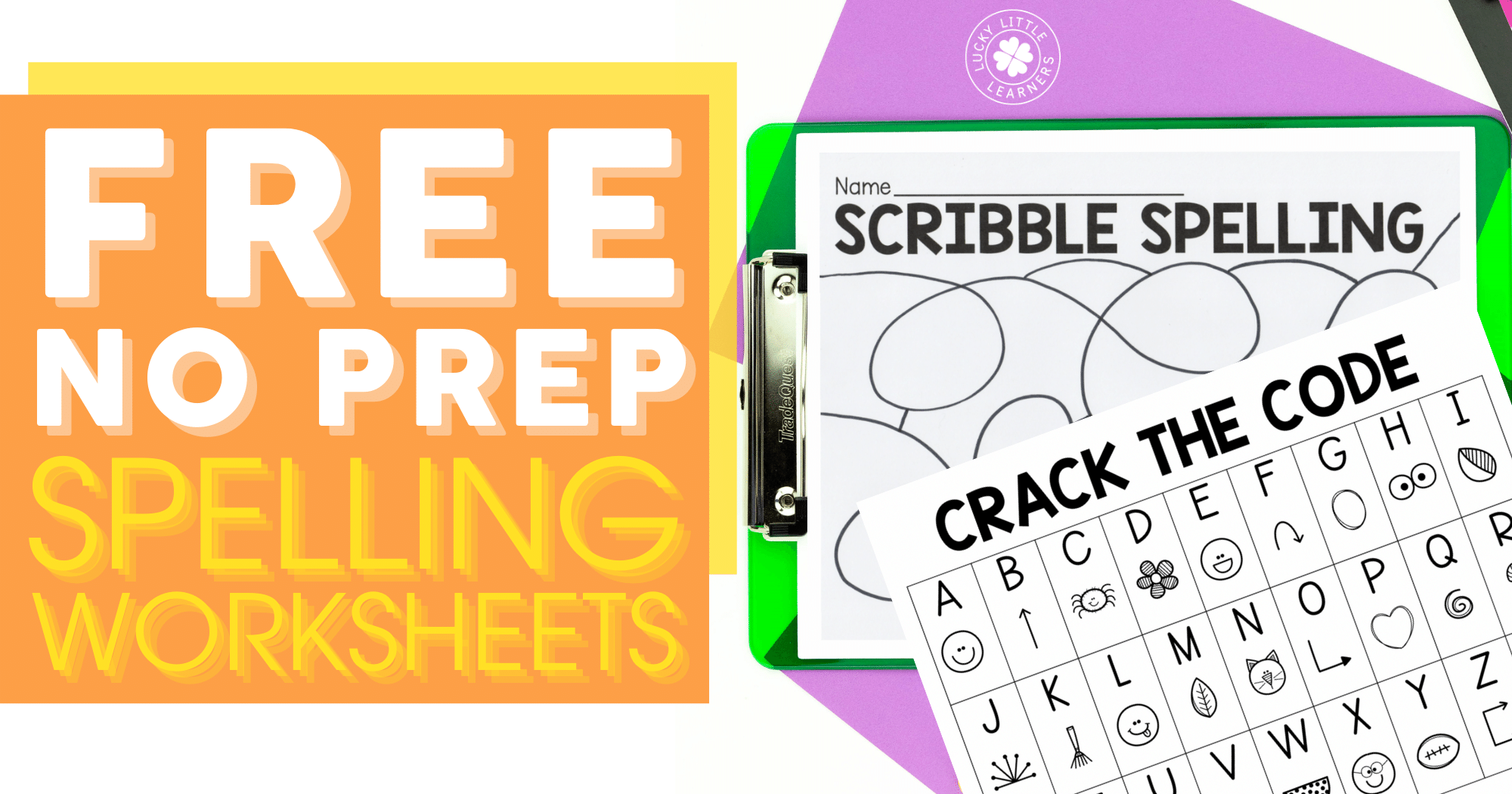 Free No Prep Spelling Worksheets Lucky Little Learners