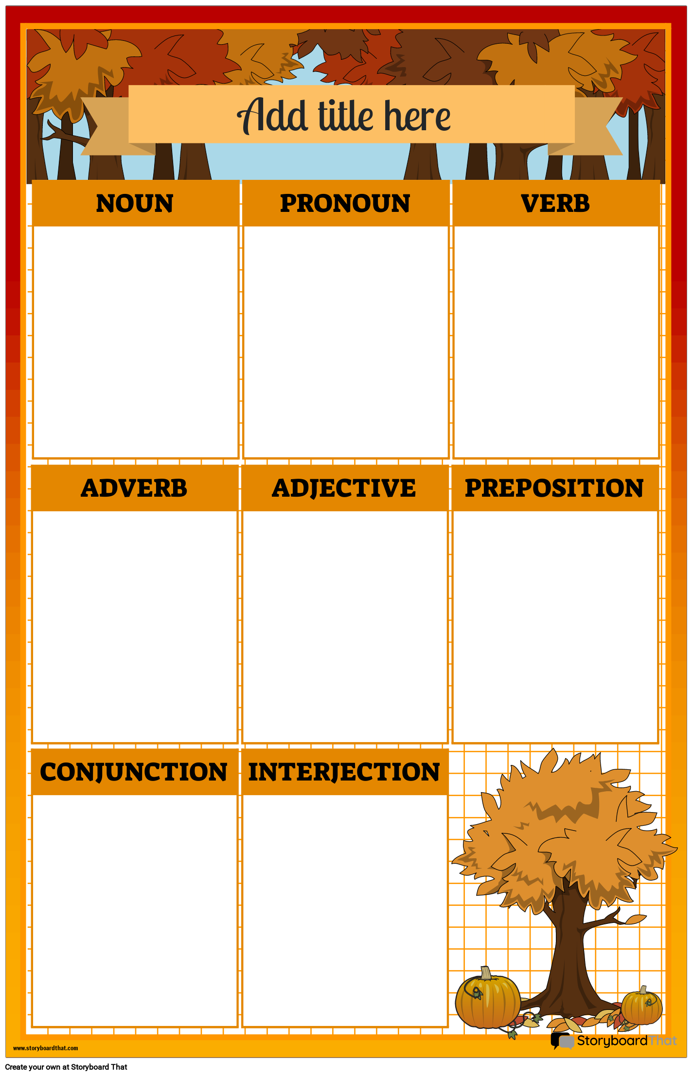 Free Parts Of Speech Posters Customize And Print
