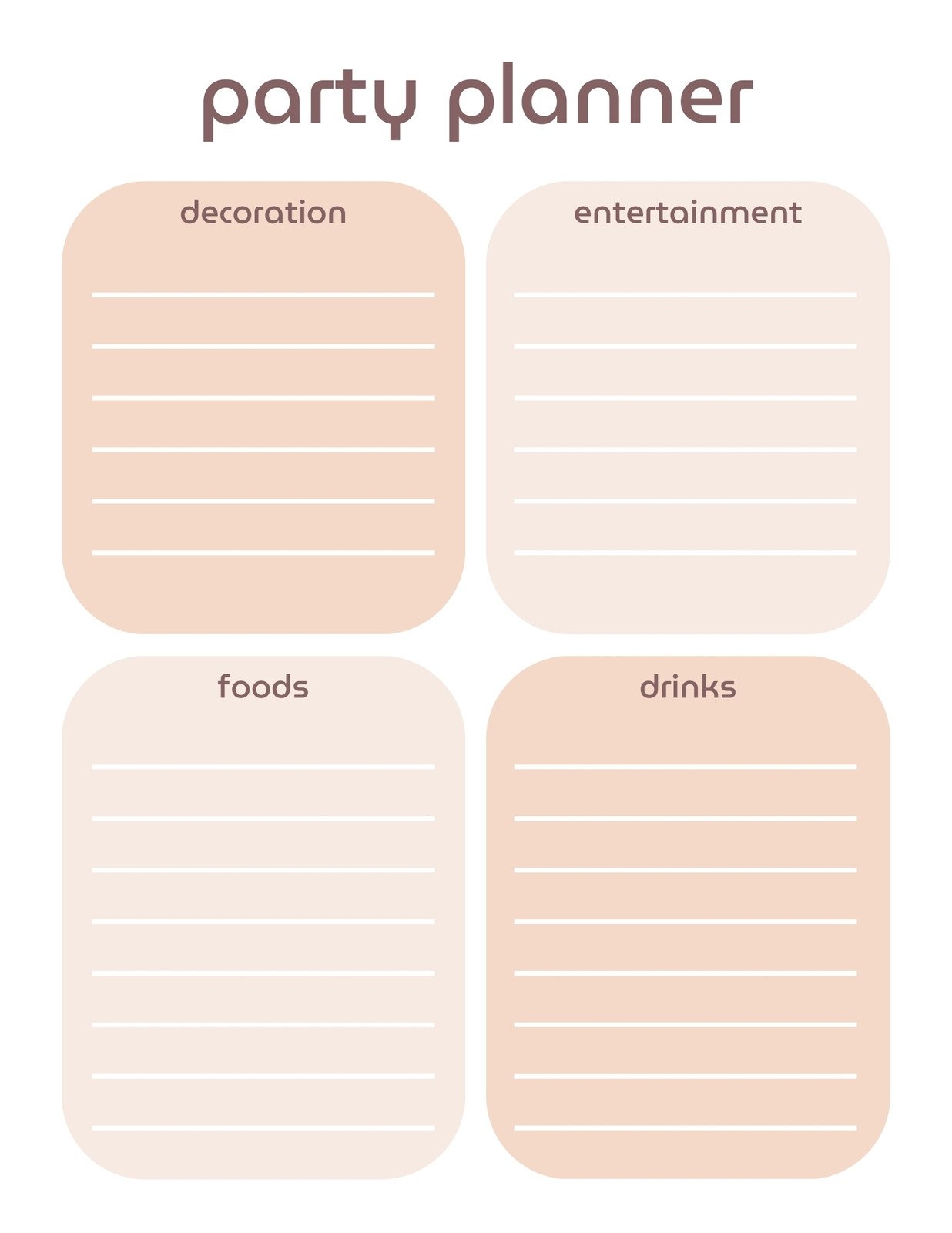Free Party Planner Templates To Customize And Print Canva