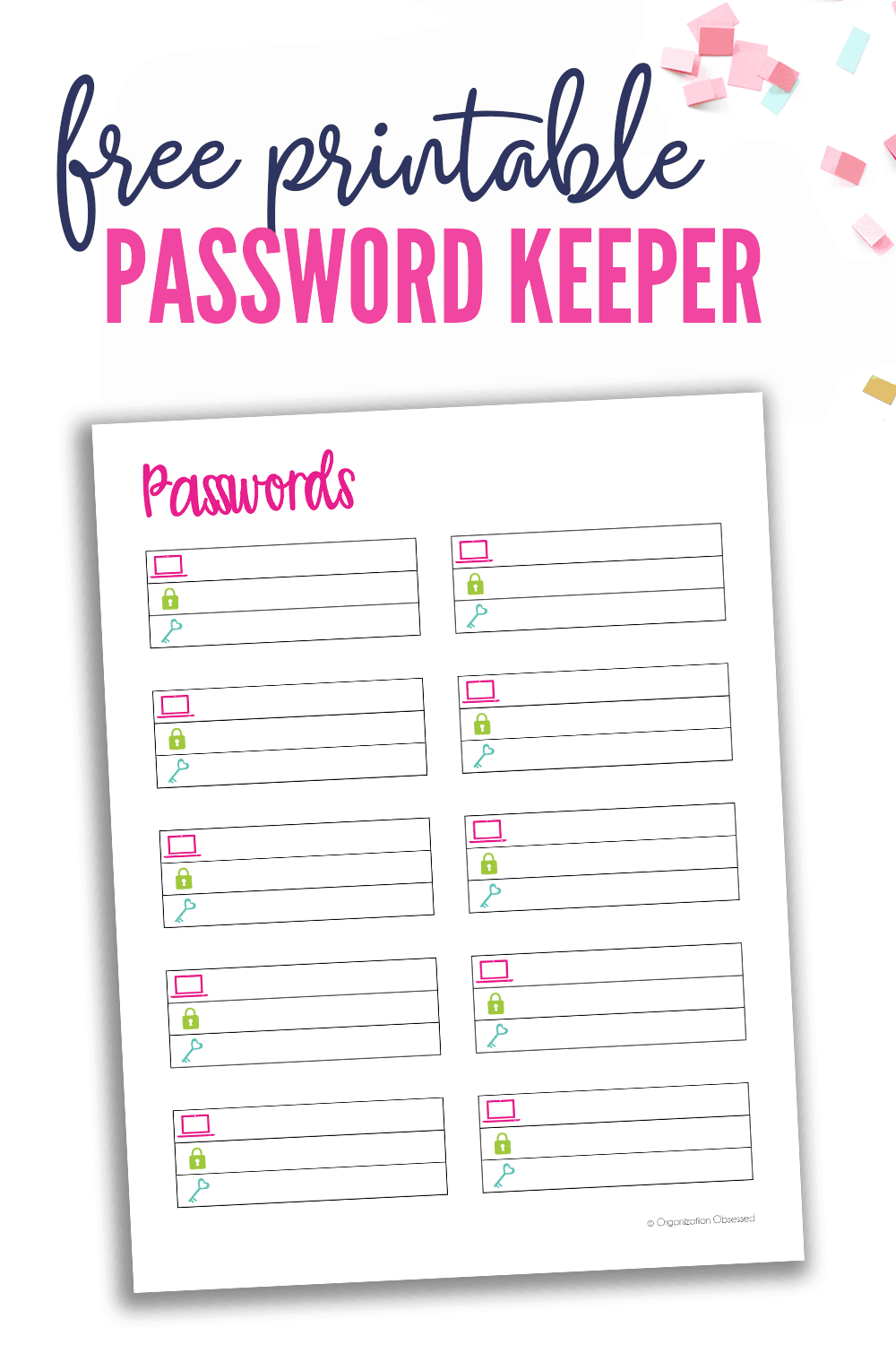 Free Password Keeper Printable Organization Obsessed
