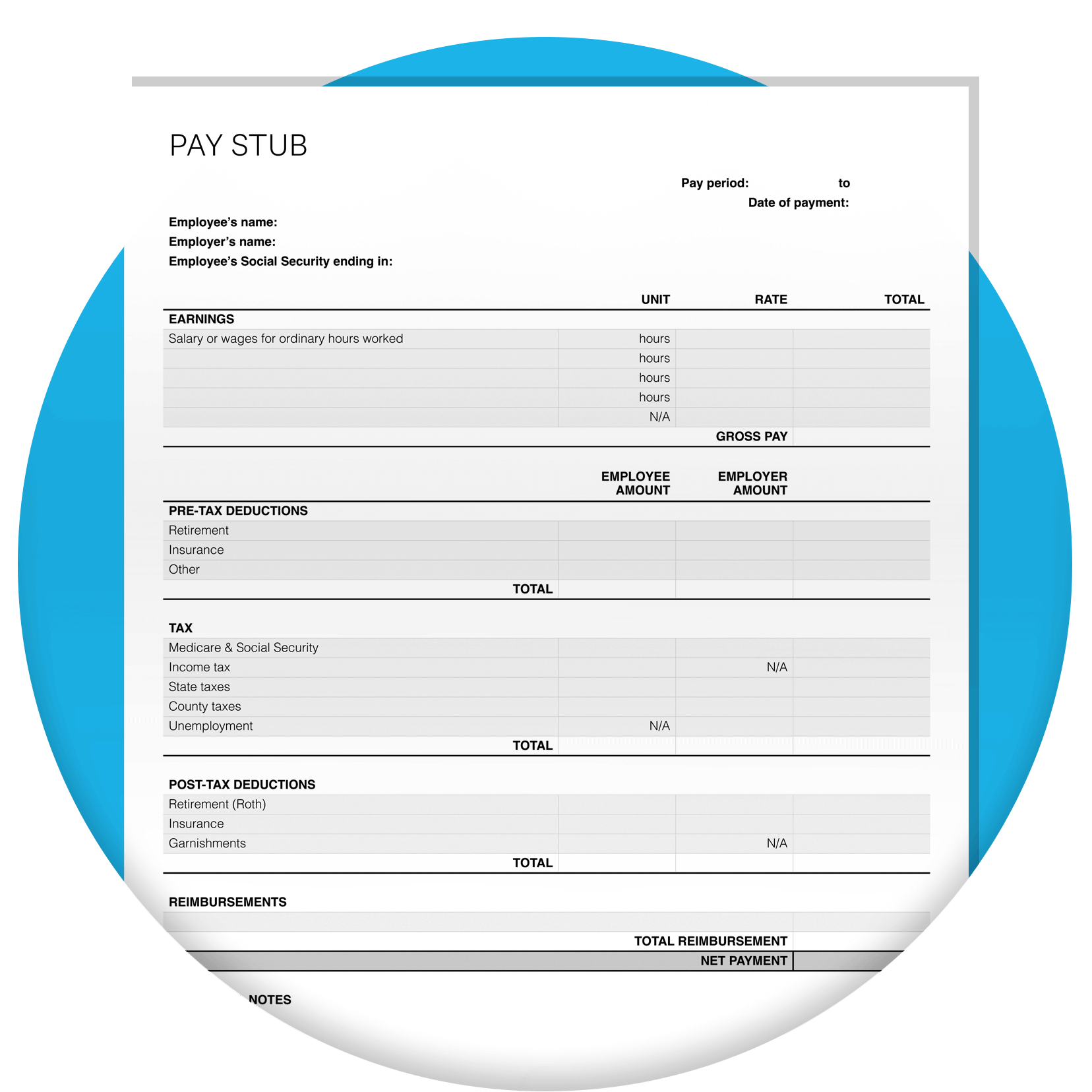 Free Pay Stub Template Xero