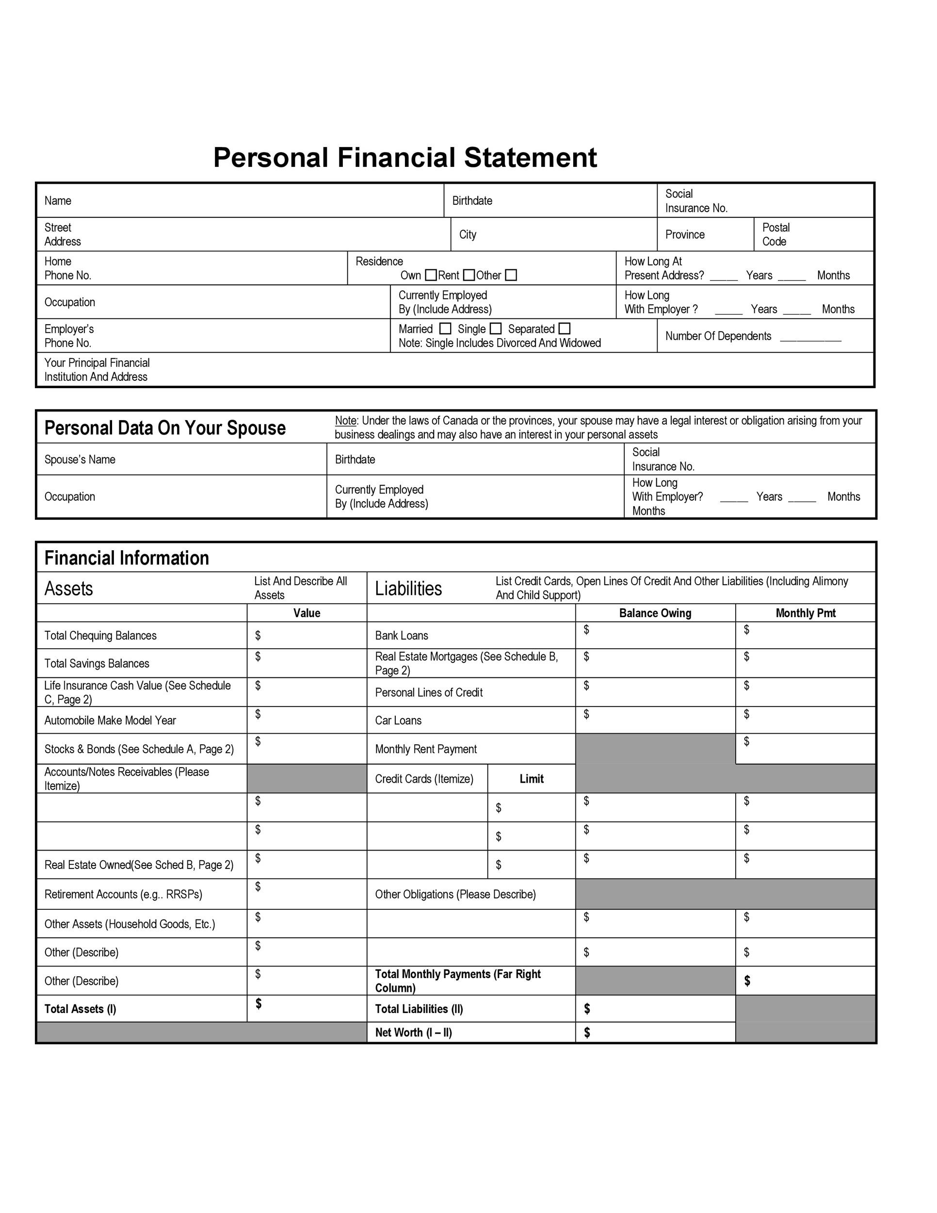 Free Printable Income Statement Forms