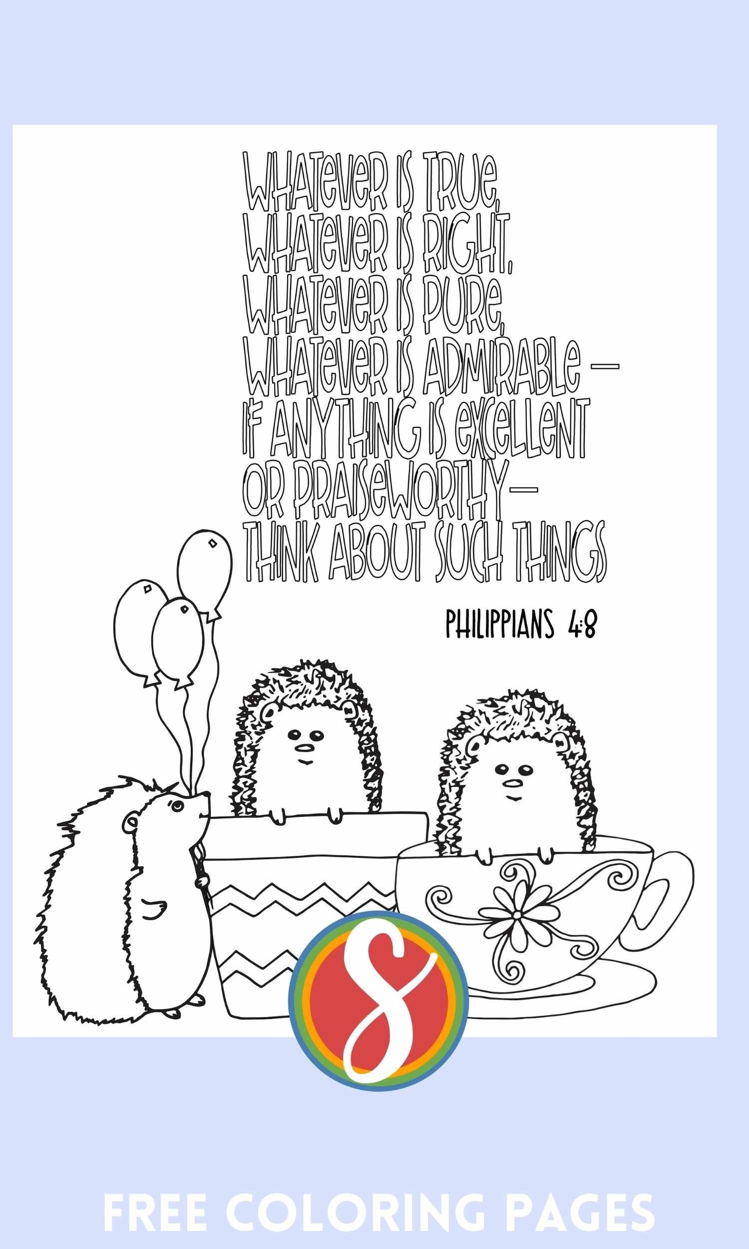 Free Philippians Scripture Coloring Pages Stevie Doodles