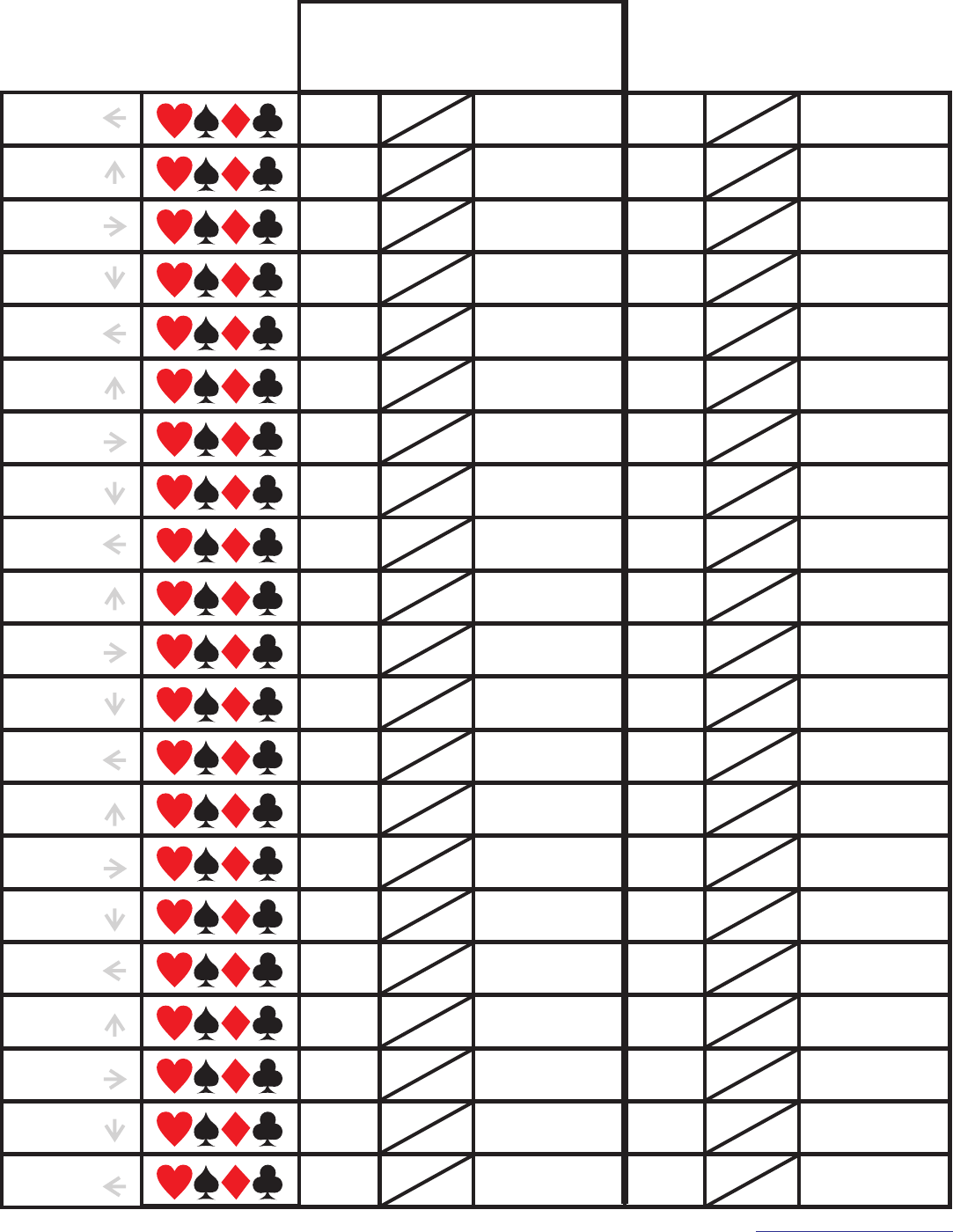 Free Pinochle Score Pad PDF 27KB 1 Page s 