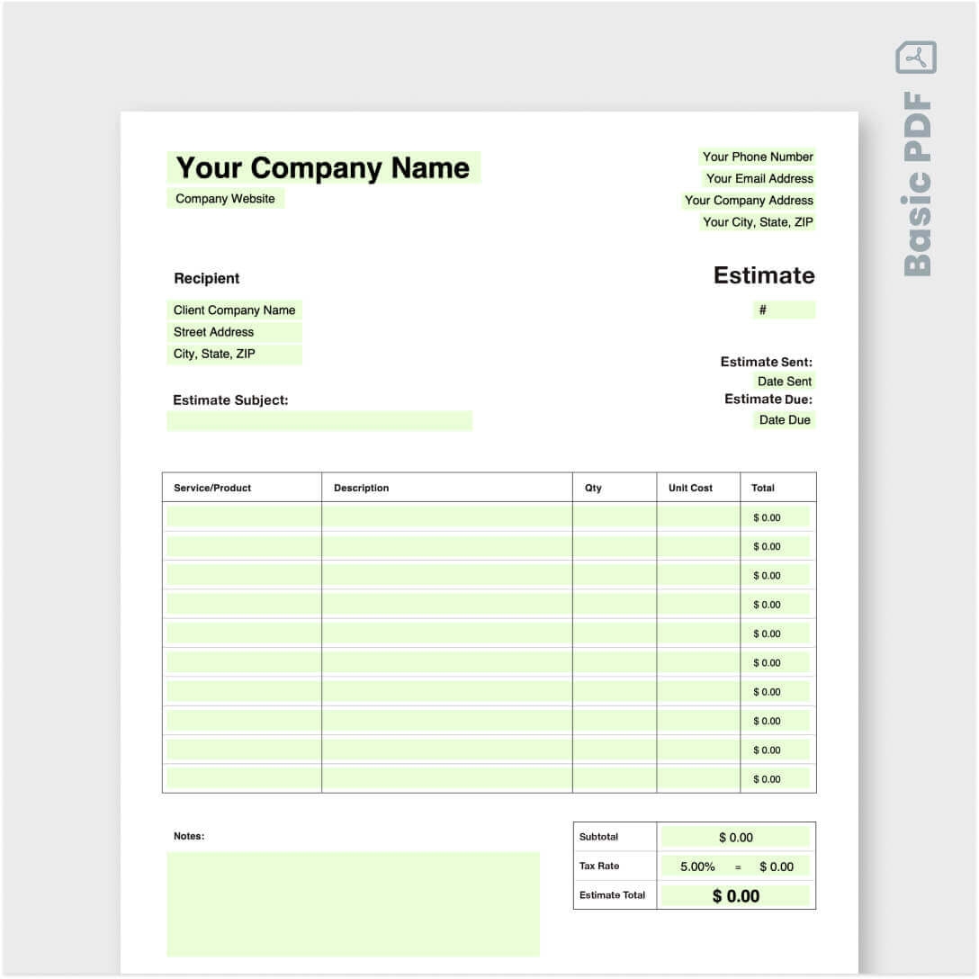 Free Plumbing Estimate Template Download Now Jobber