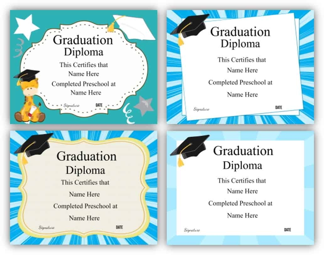 Free Printable Preschool Graduation Certificates