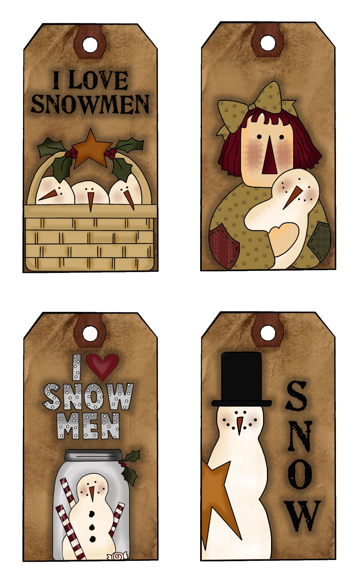 Free Primitive Christmas Hang Tags And Gift Tags Rustic