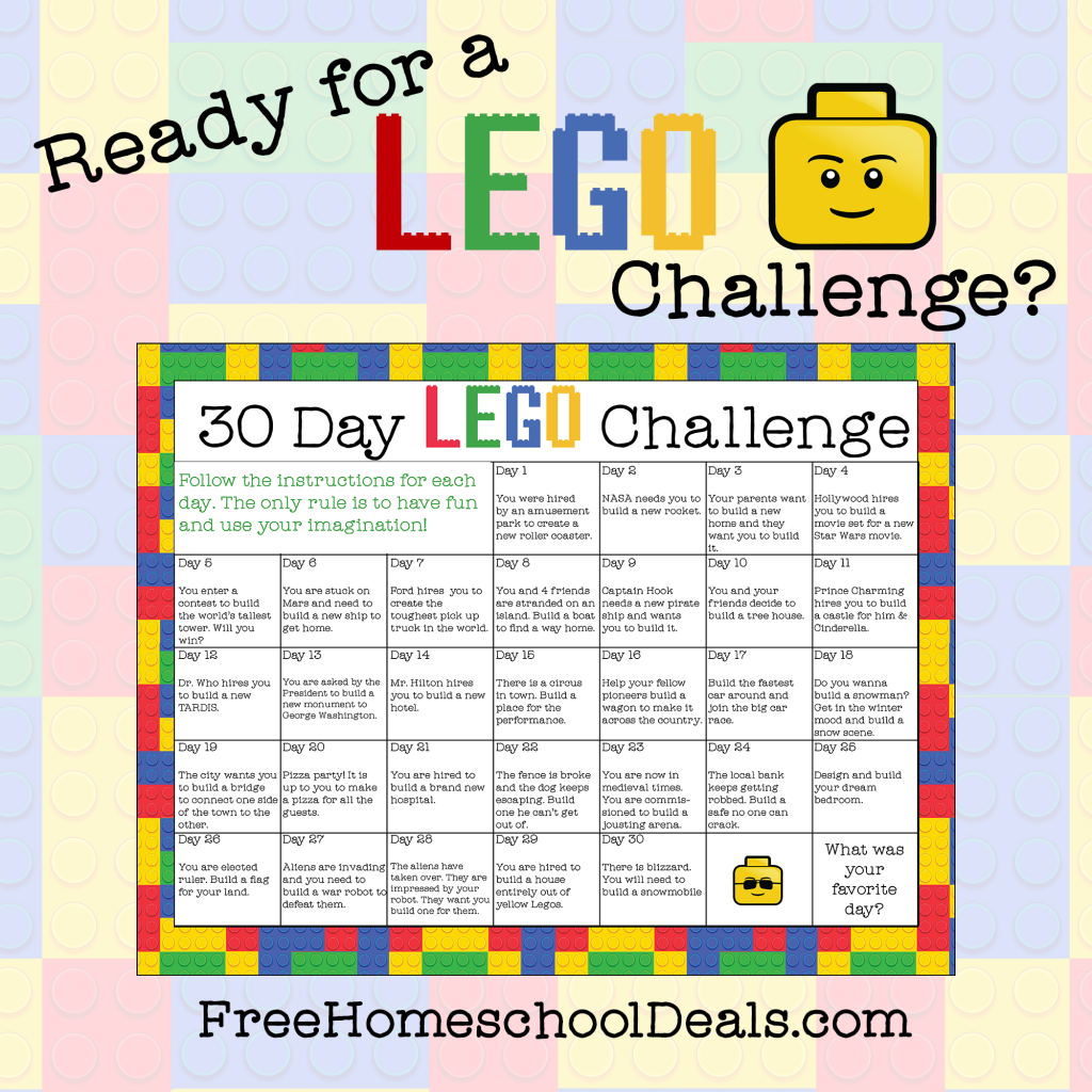 Free Printable Lego Challenge Cards