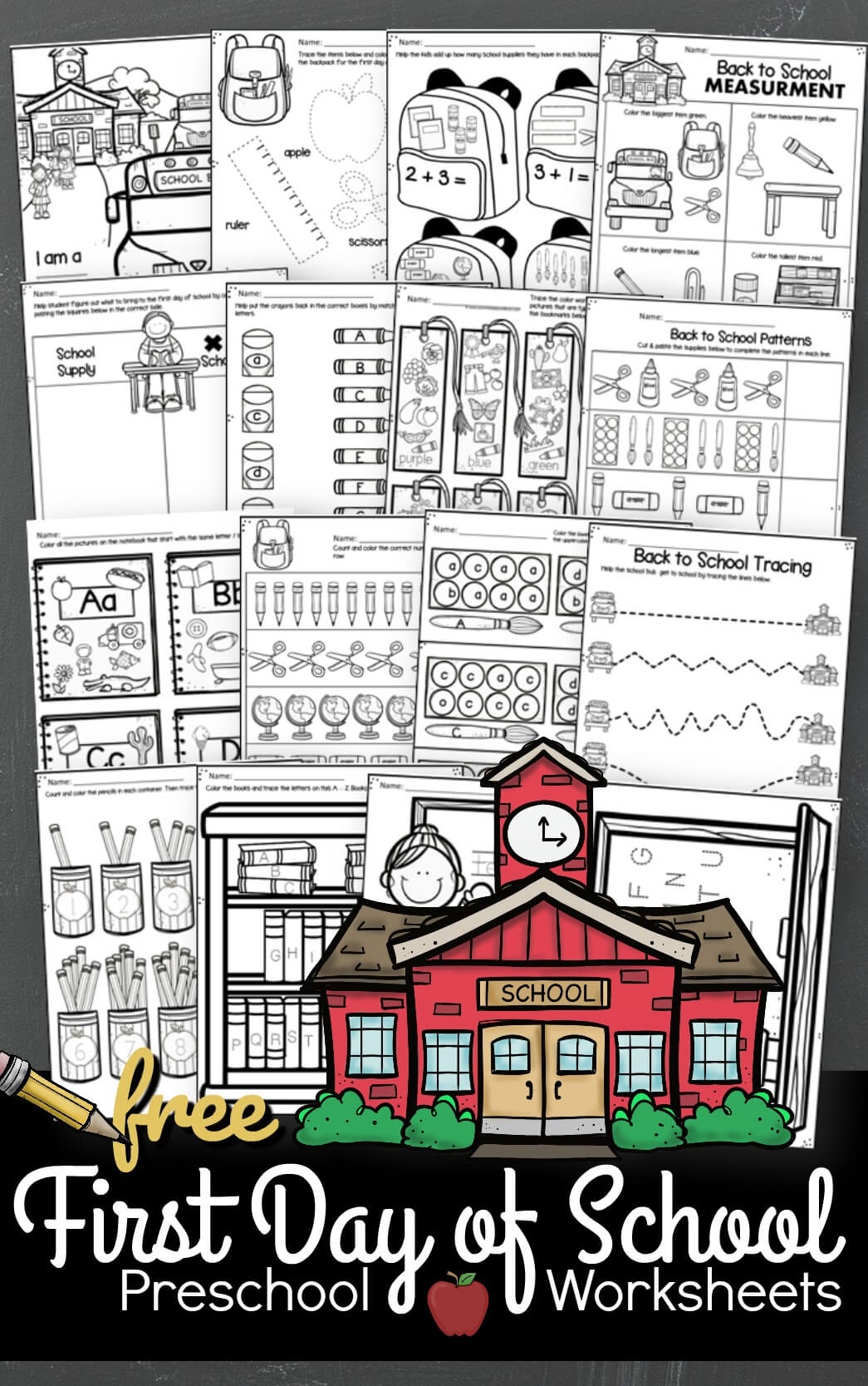 FREE Printable Back To School Pre K Worksheets