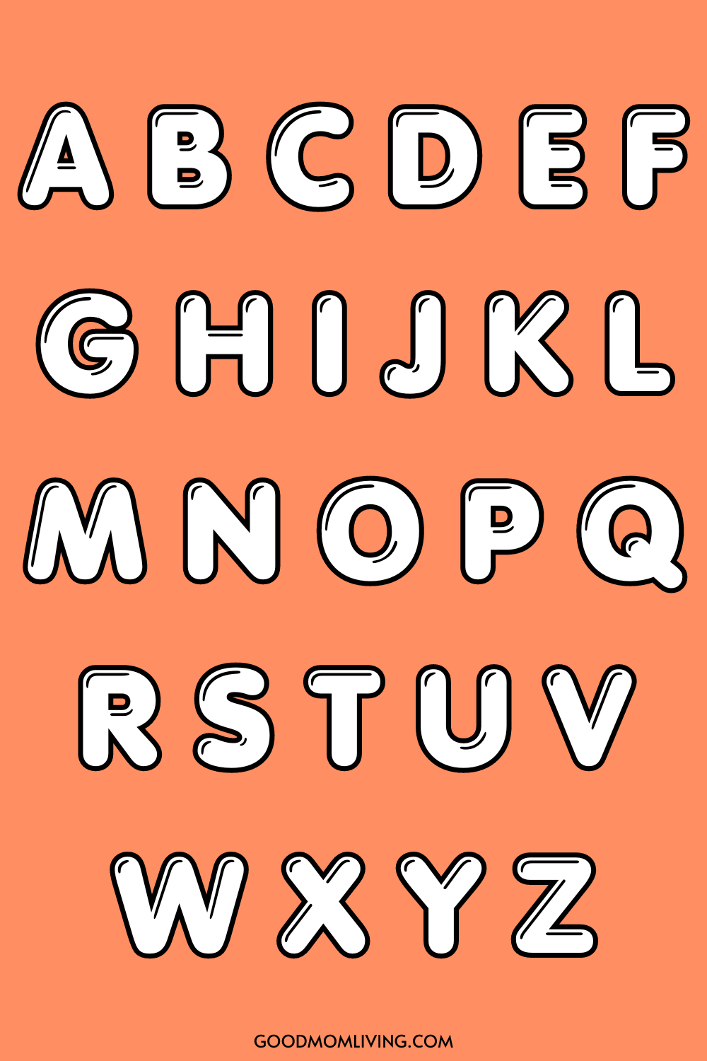 Free Printable Bubble Letters Alphabet Good Mom Living
