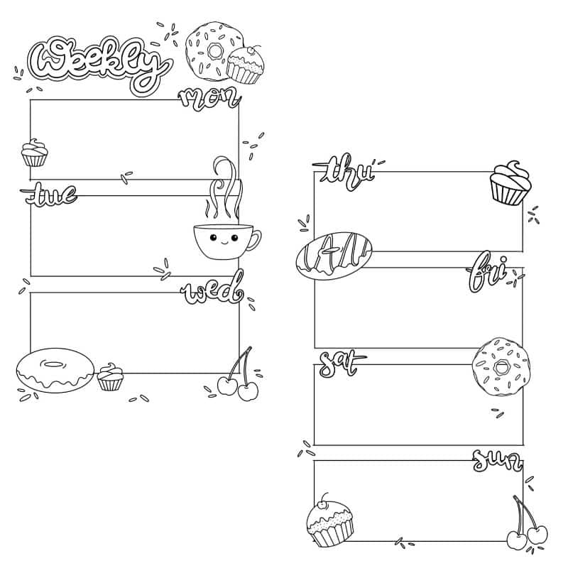 Free Printable Bullet Journal Weekly Spreads