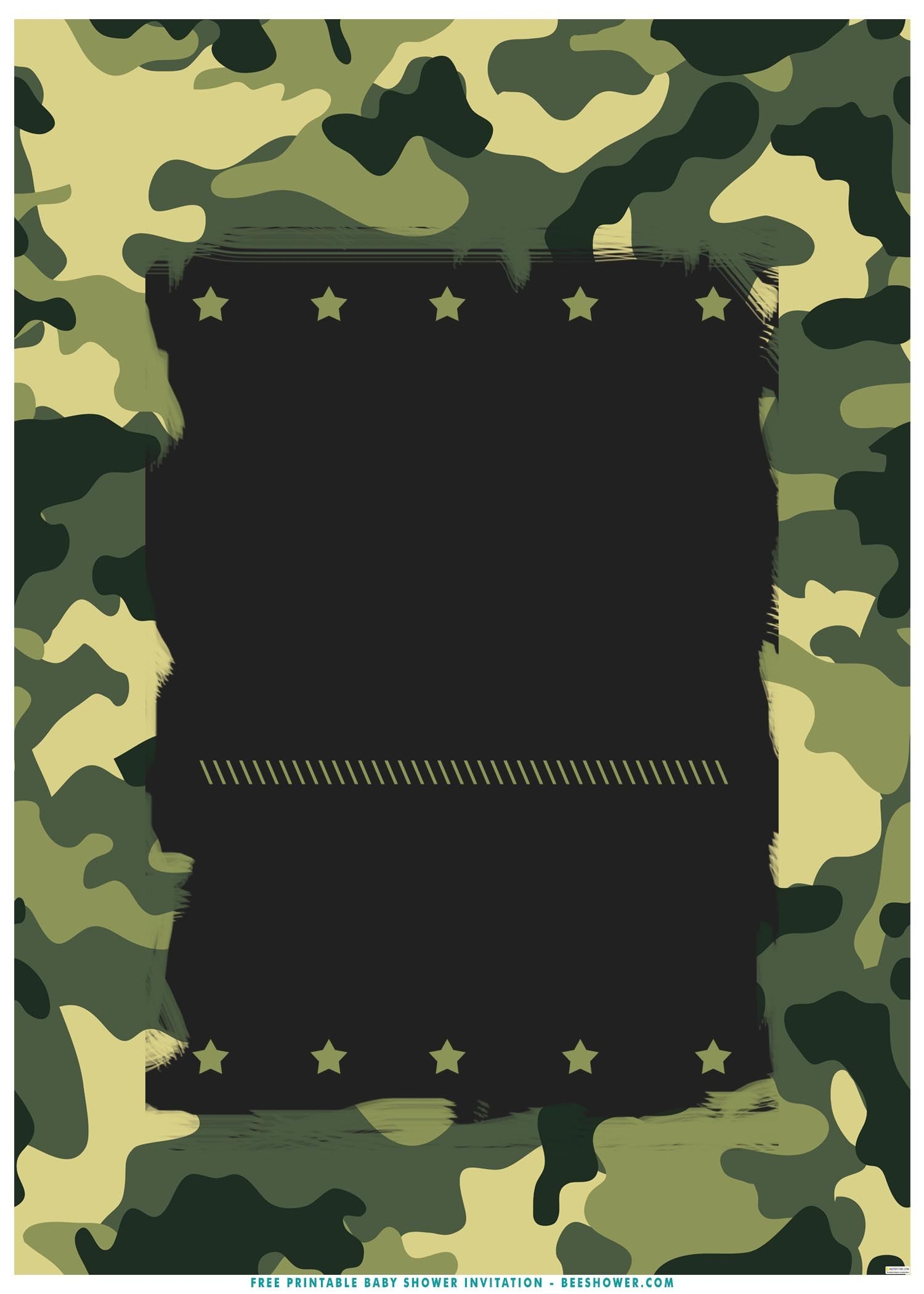 FREE Printable Camouflage Birthday Party Invitation Templates
