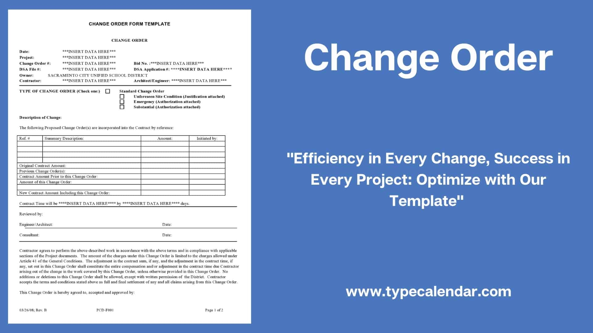 Free Printable Change Order Template Easy Workflow PDF Word