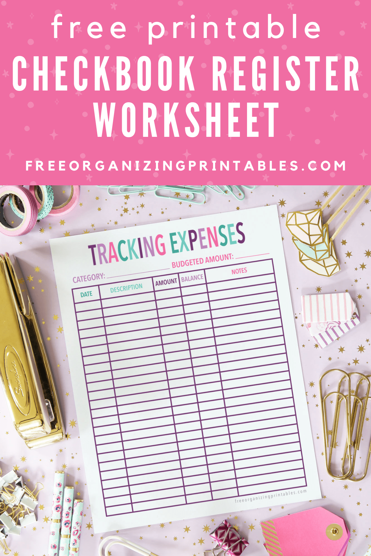 Free Printable Checkbook Register