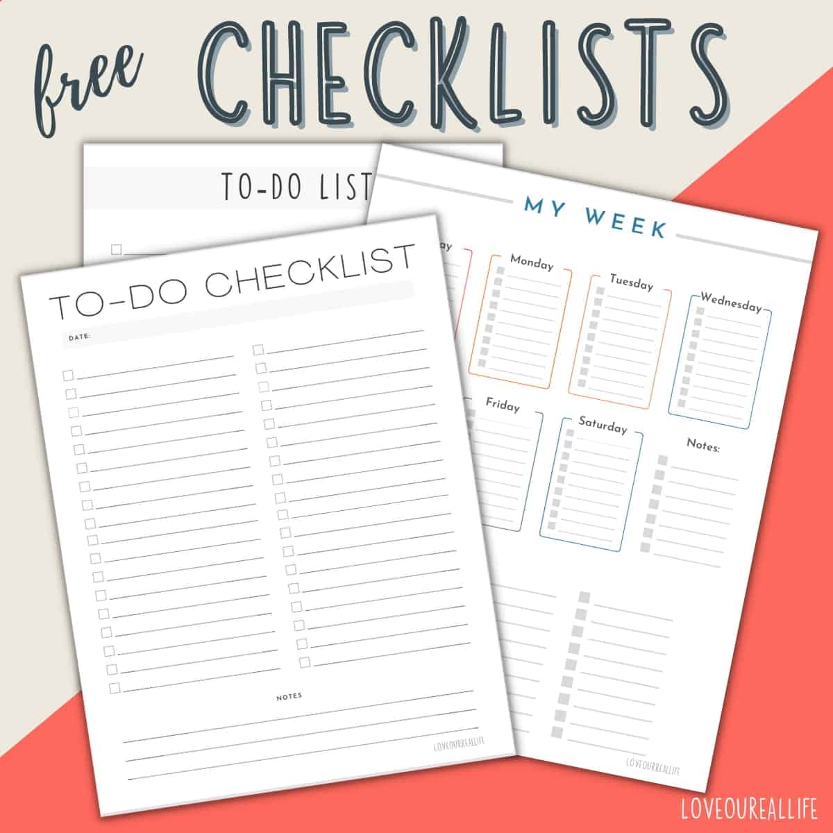 FREE Printable Checklist Templates To Do Lists To Download Love Our Real Life