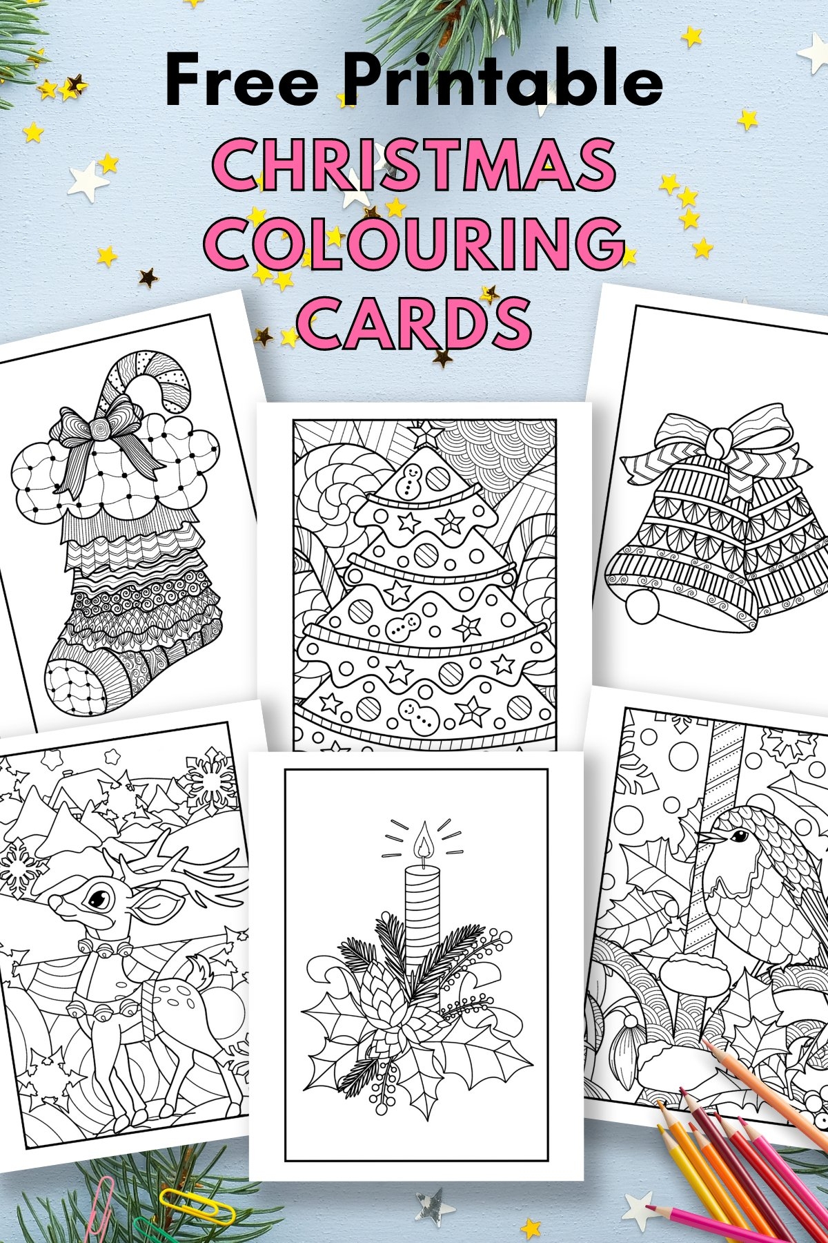 Free Printable Christmas Cards To Colour Gathering Beauty
