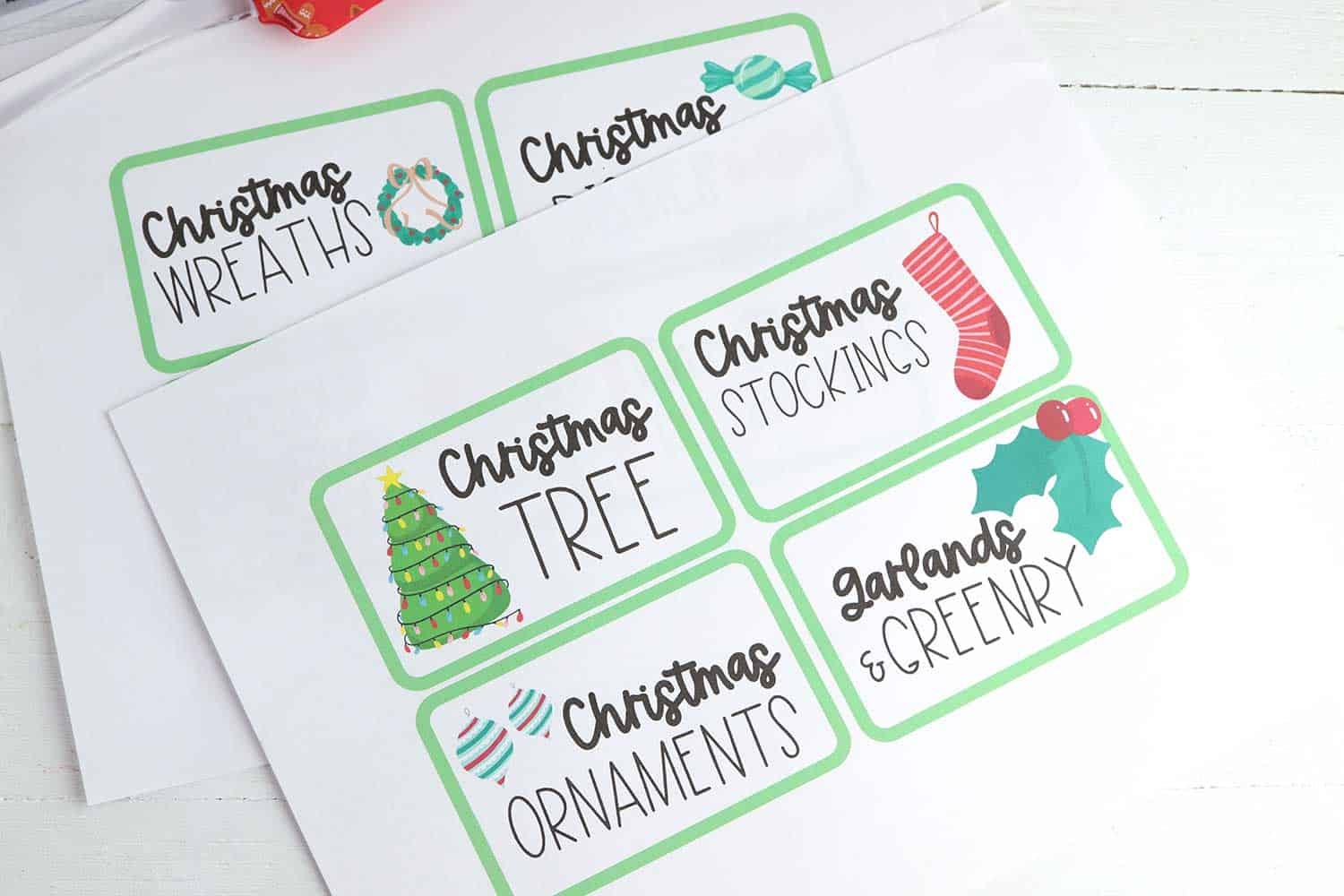 Free Printable Christmas Decoration Organizing Labels Single Girl s DIY