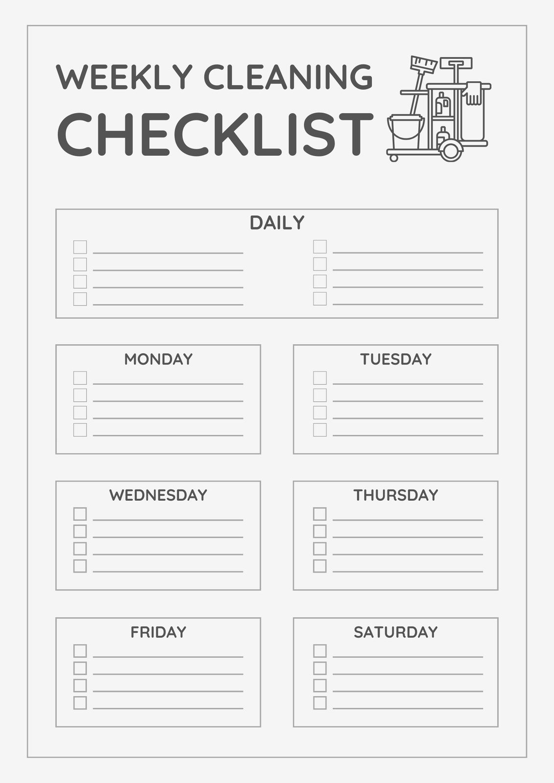 Free Printable Cleaning Checklist Templates Canva