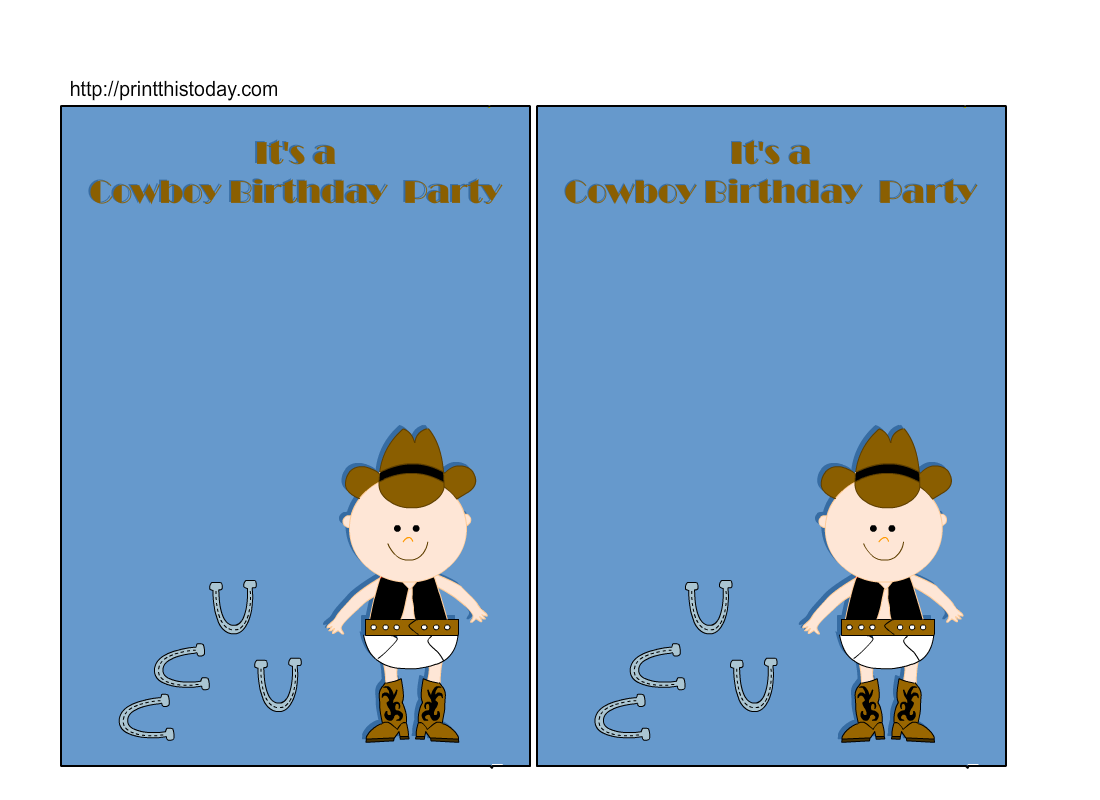 Free Printable Cowboy Birthday Party Invitations