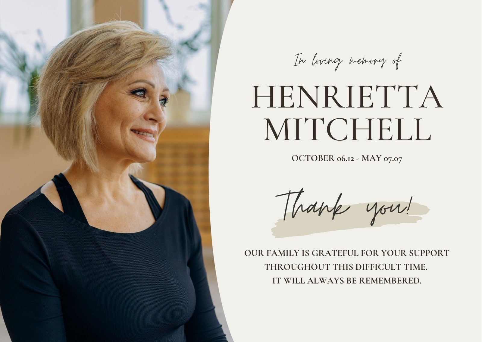 Free Printable Customizable Obituary Card Templates Canva