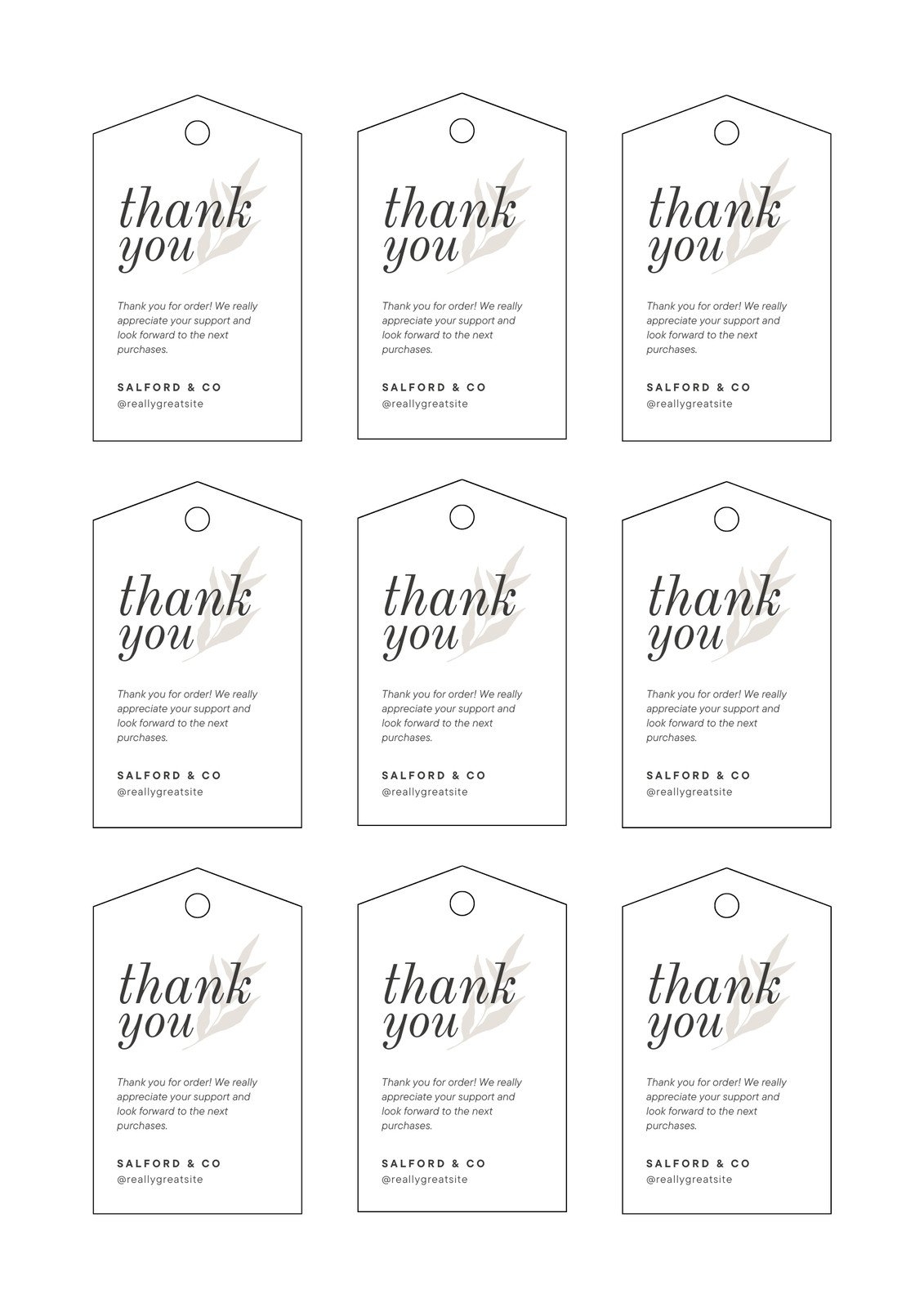 Free Printable Customizable Tag Templates Canva