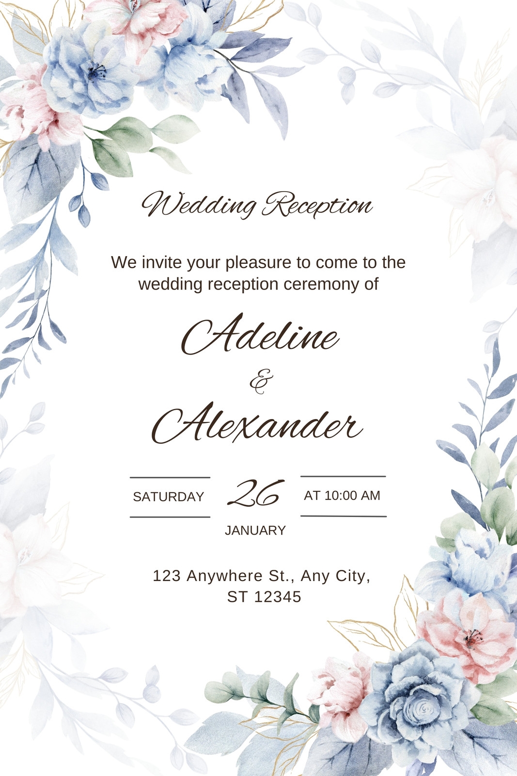 Free Printable Customizable Wedding Card Templates Canva